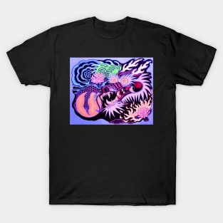 Neon Dragon With 4 Elements Variant 6 T-Shirt